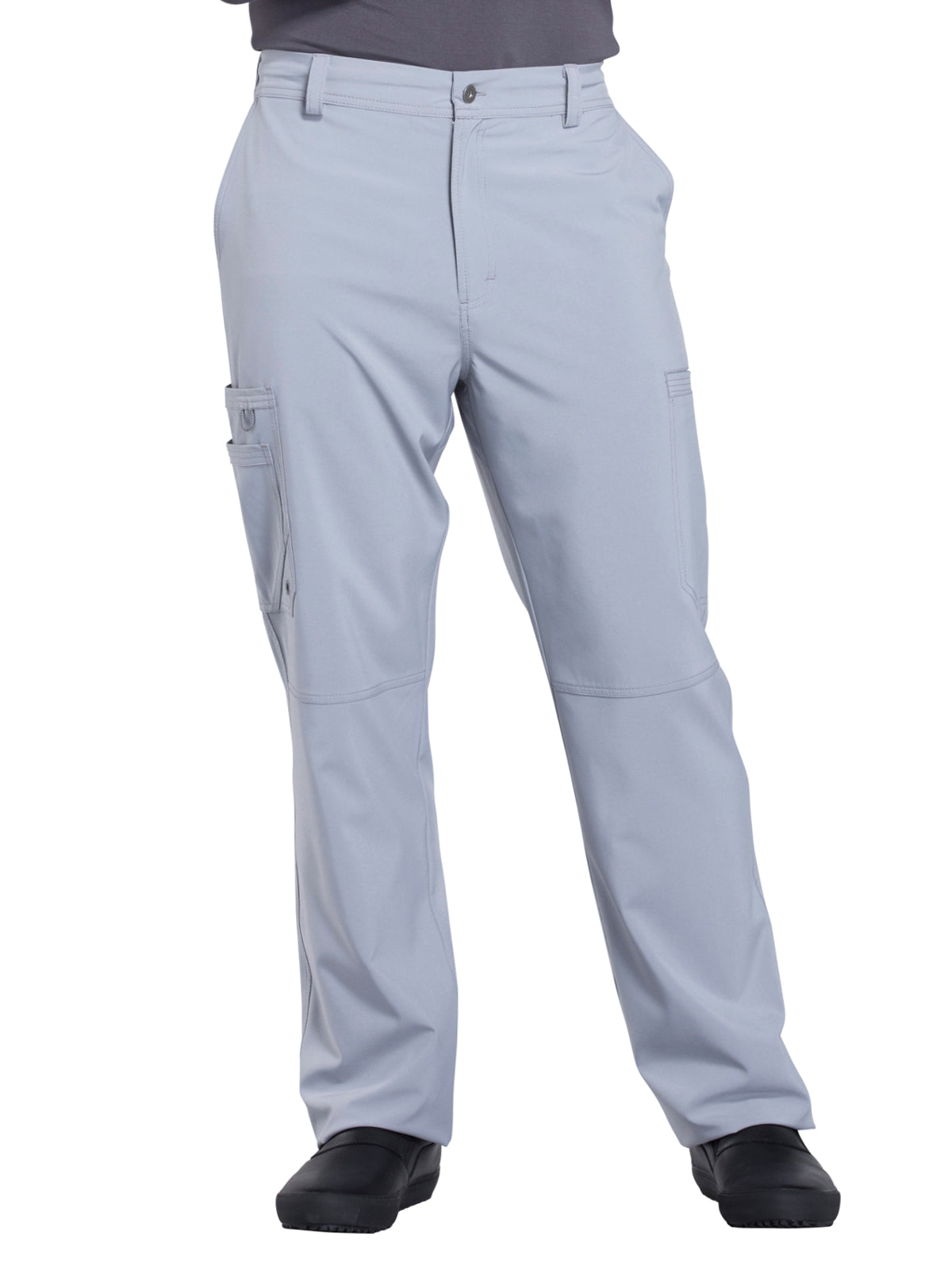 Men's Zip Fly Button Closure Tapered Leg Pant - CK200A - Grey