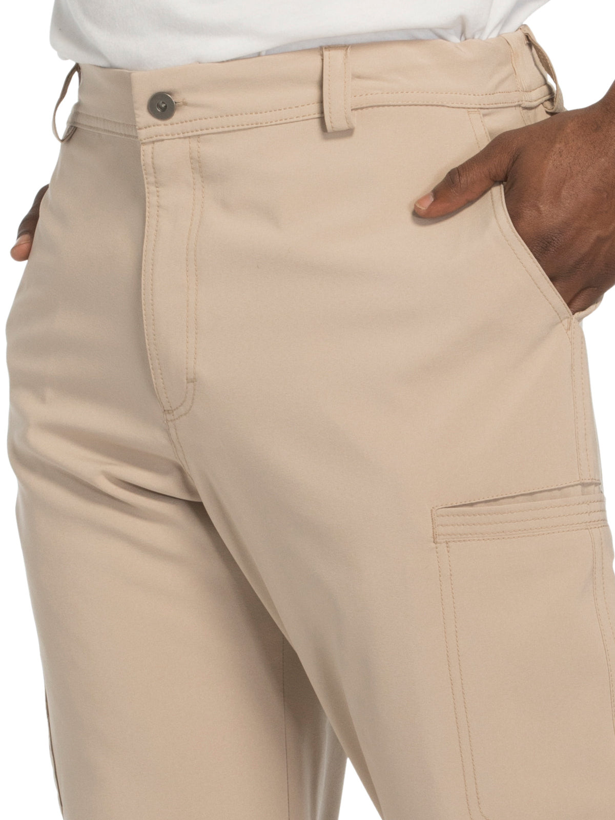 Men's Zip Fly Button Closure Tapered Leg Pant - CK200A - Khaki