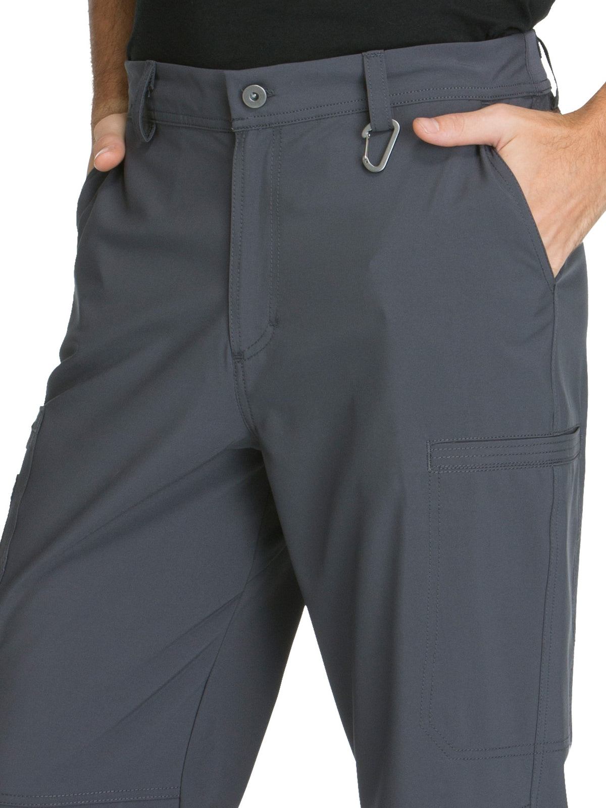 Men's Zip Fly Button Closure Tapered Leg Pant - CK200A - Pewter