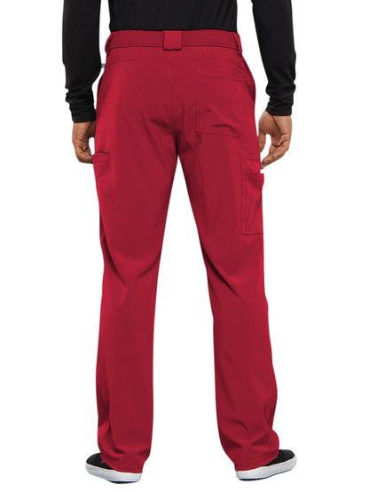 Men's Zip Fly Button Closure Tapered Leg Pant - CK200A - Red