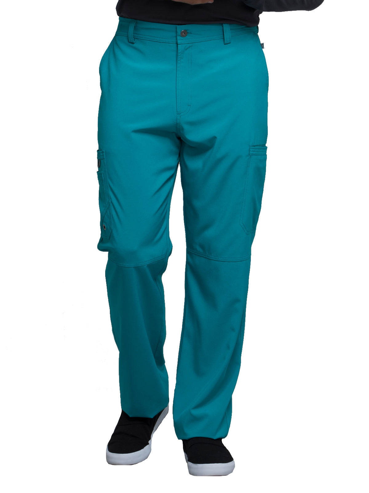 Men's Zip Fly Button Closure Tapered Leg Pant - CK200A - Teal Blue