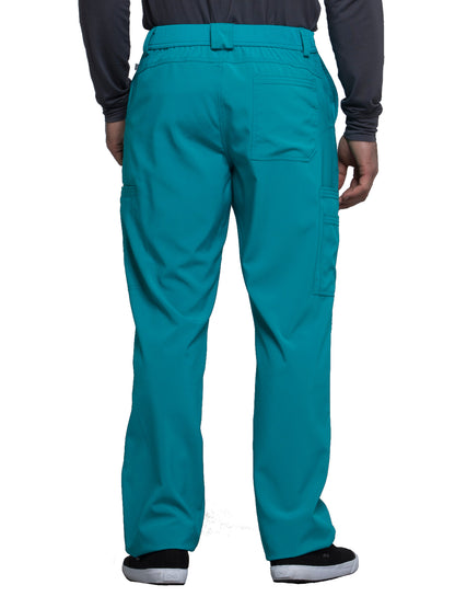 Men's Zip Fly Button Closure Tapered Leg Pant - CK200A - Teal Blue