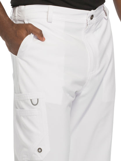 Men's Zip Fly Button Closure Tapered Leg Pant - CK200A - White