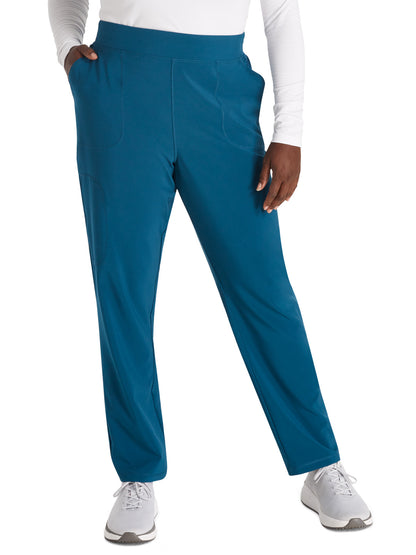 Women's Mid-Rise Tapered Leg Pant Pull-on Cargo - CK248A - Caribbean Blue