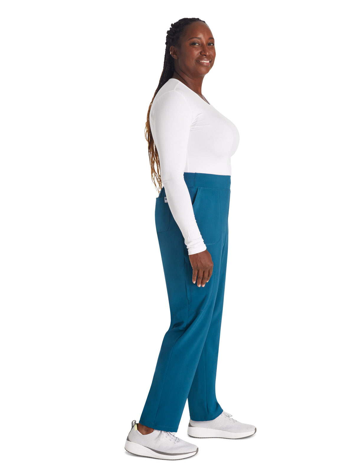 Women's Mid-Rise Tapered Leg Pant Pull-on Cargo - CK248A - Caribbean Blue