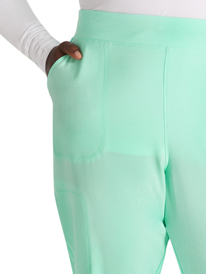 Women's Mid-Rise Tapered Leg Pant Pull-on Cargo - CK248A - Mint