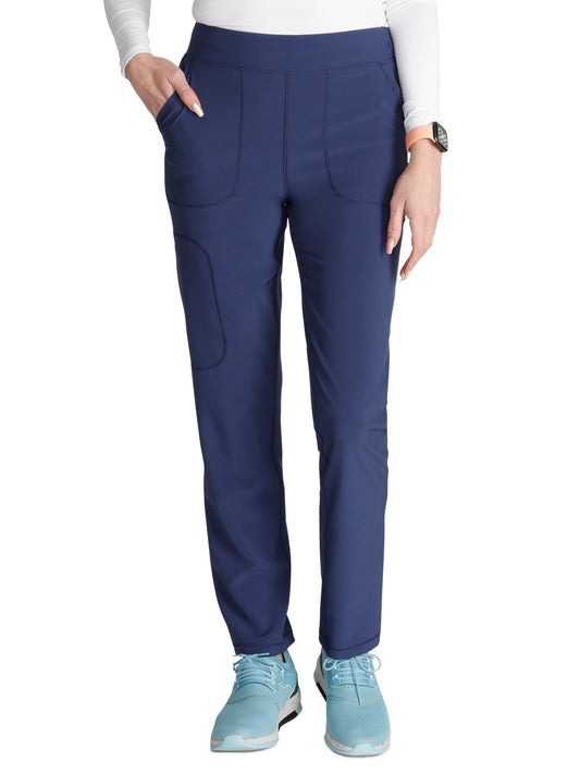 Women's Mid-Rise Tapered Leg Pant Pull-on Cargo - CK248A - Navy