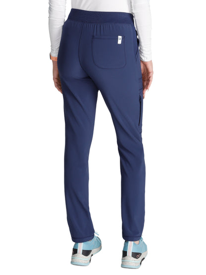 Women's Mid-Rise Tapered Leg Pant Pull-on Cargo - CK248A - Navy