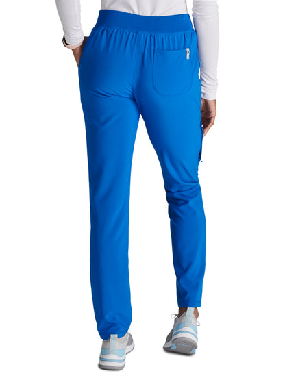 Women's Mid-Rise Tapered Leg Pant Pull-on Cargo - CK248A - Royal