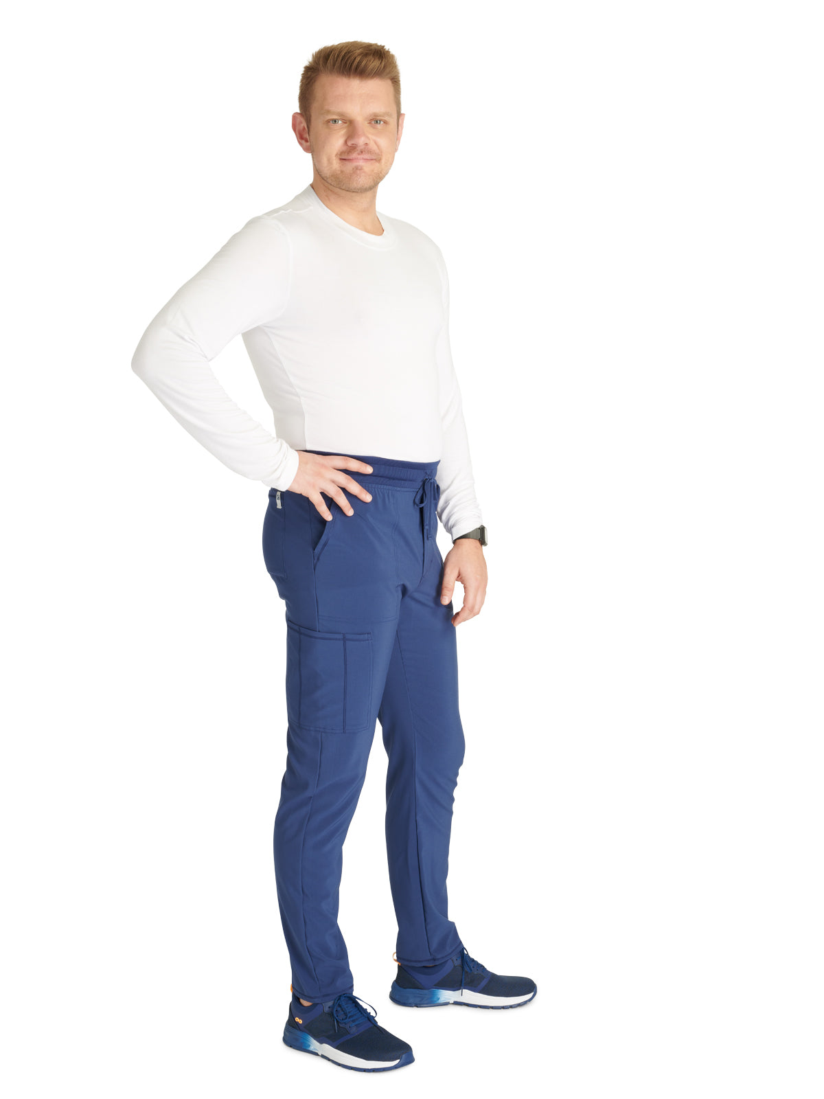 Men's Tapered Leg Scrub Pant - CK252A - Navy