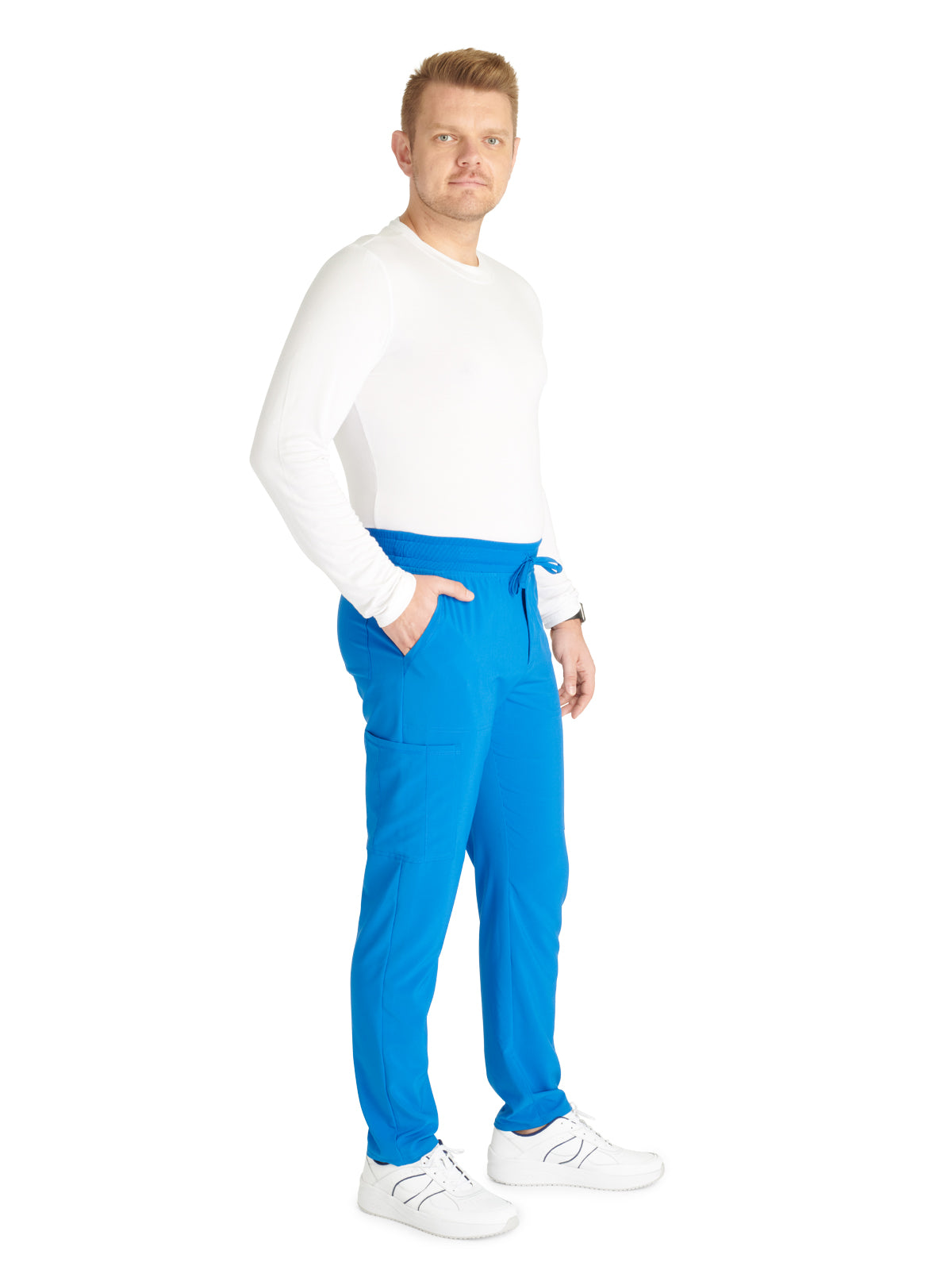 Men's Tapered Leg Scrub Pant - CK252A - Royal