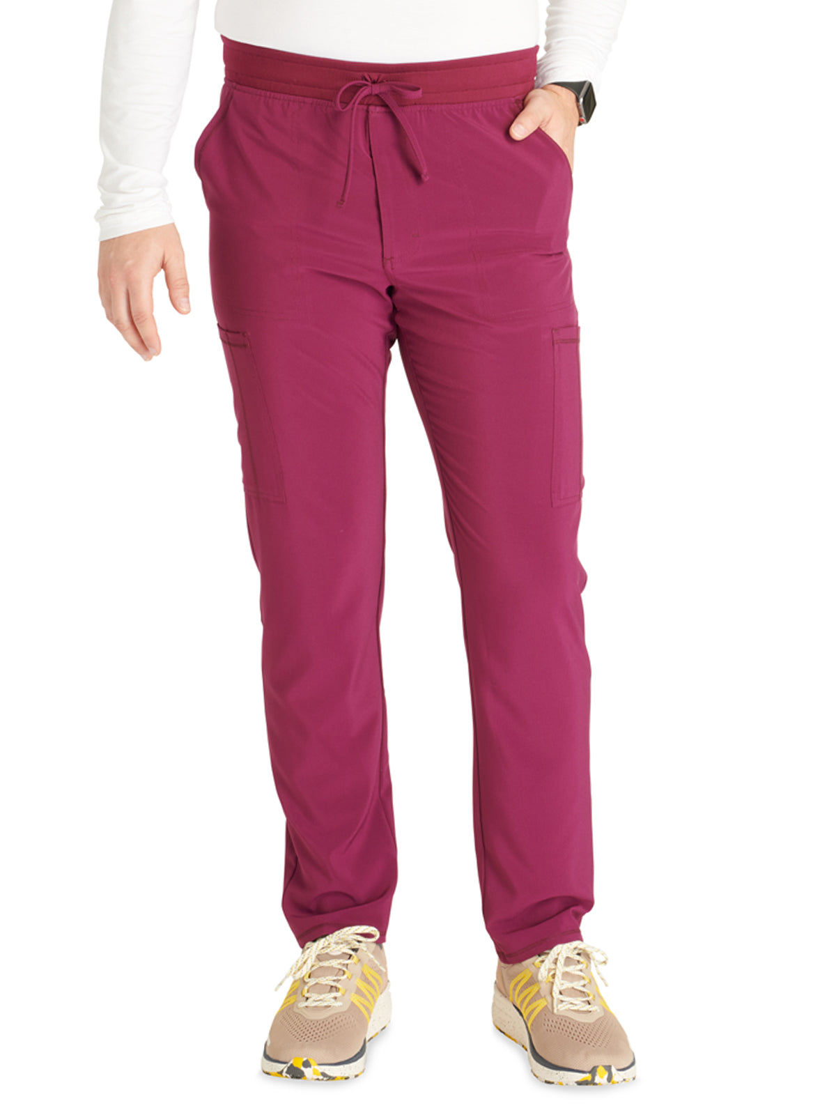 Men's Tapered Leg Scrub Pant - CK252A - Wine