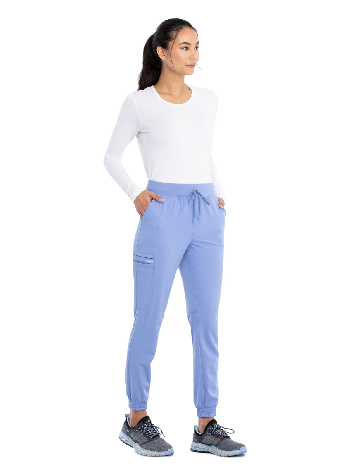 Women's Tonal Knit Waistband Mid Rise Jogger Pant - CK260A - Ciel