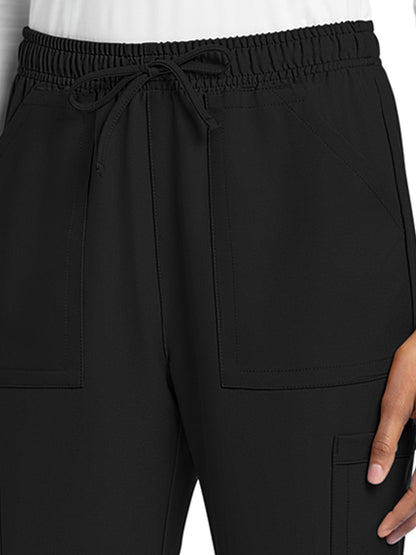 Women's 4-Pocket Drawstring Cargo Pant - CK272A - Black