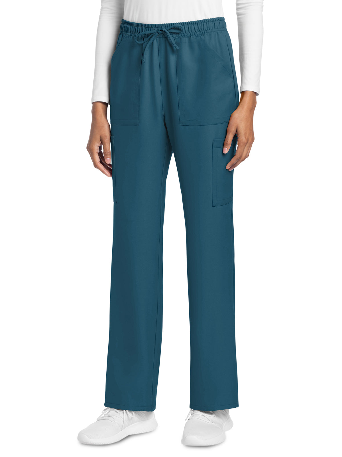 Women's 4-Pocket Drawstring Cargo Pant - CK272A - Caribbean Blue