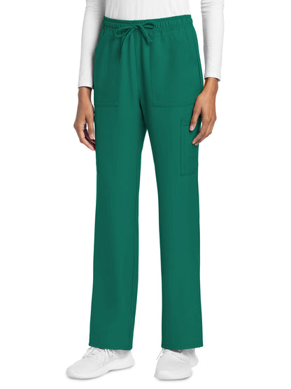 Women's 4-Pocket Drawstring Cargo Pant - CK272A - Hunter Green