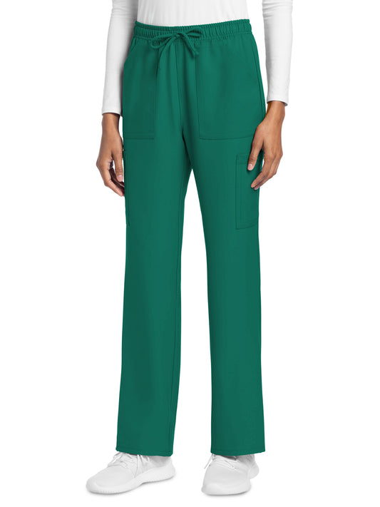 Women's 4-Pocket Drawstring Cargo Pant - CK272A - Hunter Green