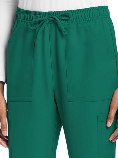 Women's 4-Pocket Drawstring Cargo Pant - CK272A - Hunter Green