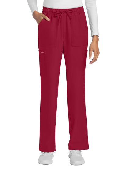 Women's 4-Pocket Drawstring Cargo Pant - CK272A - Red
