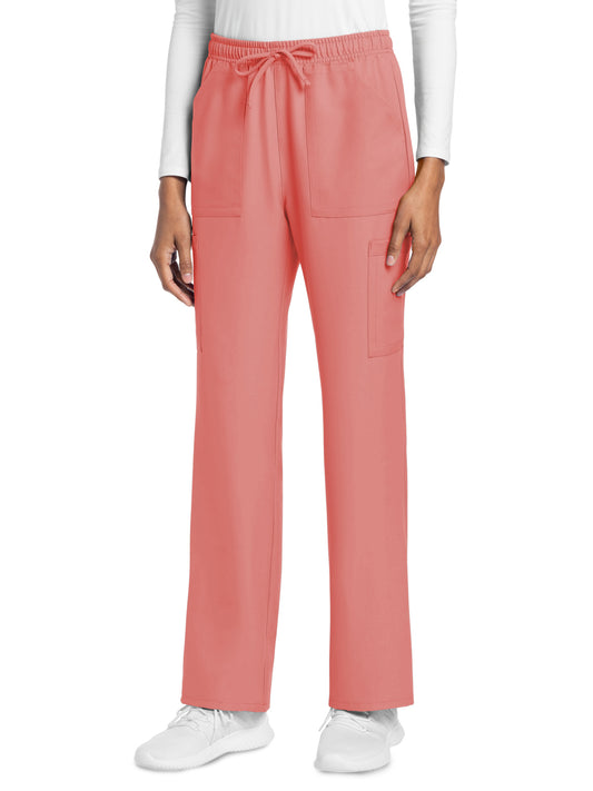 Women's 4-Pocket Drawstring Cargo Pant - CK272A - Spiced Coral