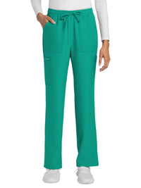 Women's 4-Pocket Drawstring Cargo Pant - CK272A - Teal Blue
