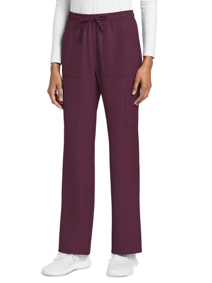 Women's 4-Pocket Drawstring Cargo Pant - CK272A - Wine