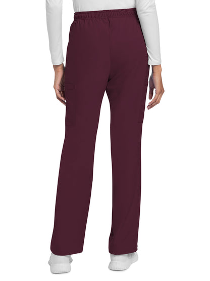 Women's 4-Pocket Drawstring Cargo Pant - CK272A - Wine