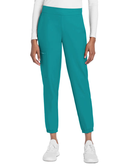 Women's 5-Pocket Mid Rise Jogger - CK273A - Teal Blue