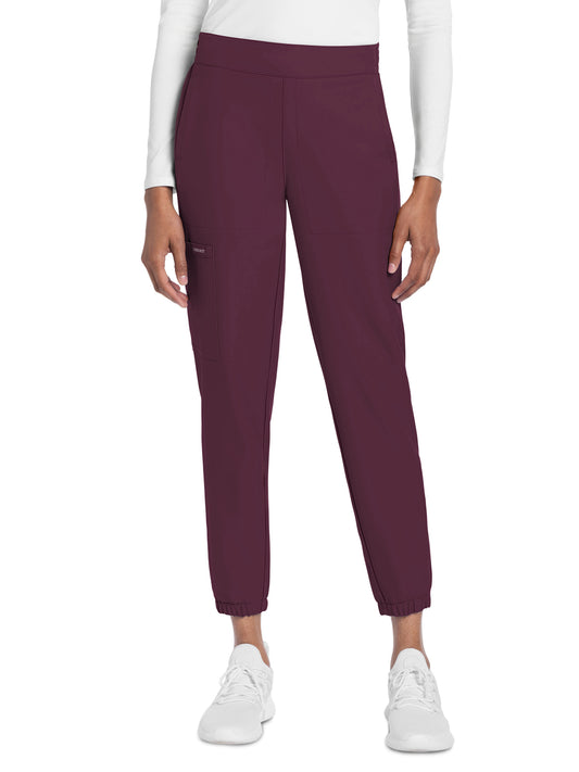 Women's 5-Pocket Mid Rise Jogger - CK273A - Wine