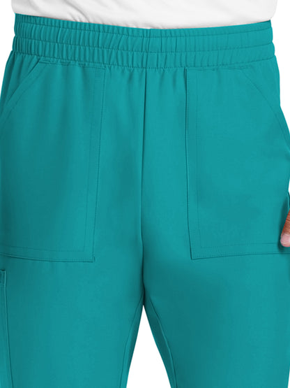 Men's 4-Pocket Mid Rise Jogger Pant - CK278A - Teal Blue