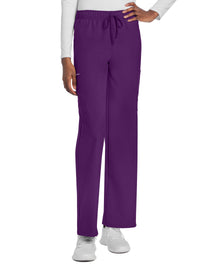 Unisex 3-Pocket Mid Rise Drawstring Pant - CK280A - Eggplant