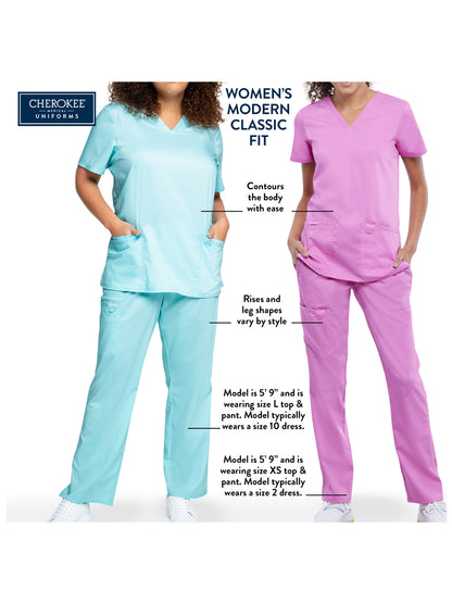 Women's 3-Pocket Mid Rise Cargo Pant - CK281A - Caribbean Blue