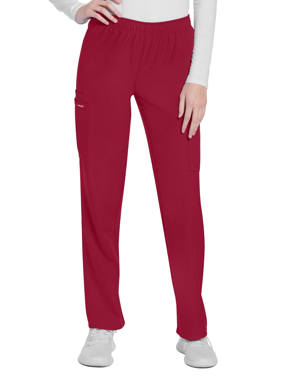 Women's 3-Pocket Mid Rise Cargo Pant - CK281A - Red