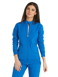 Women's 2 Pocket Zip Front Jacket - CK303 - Royal