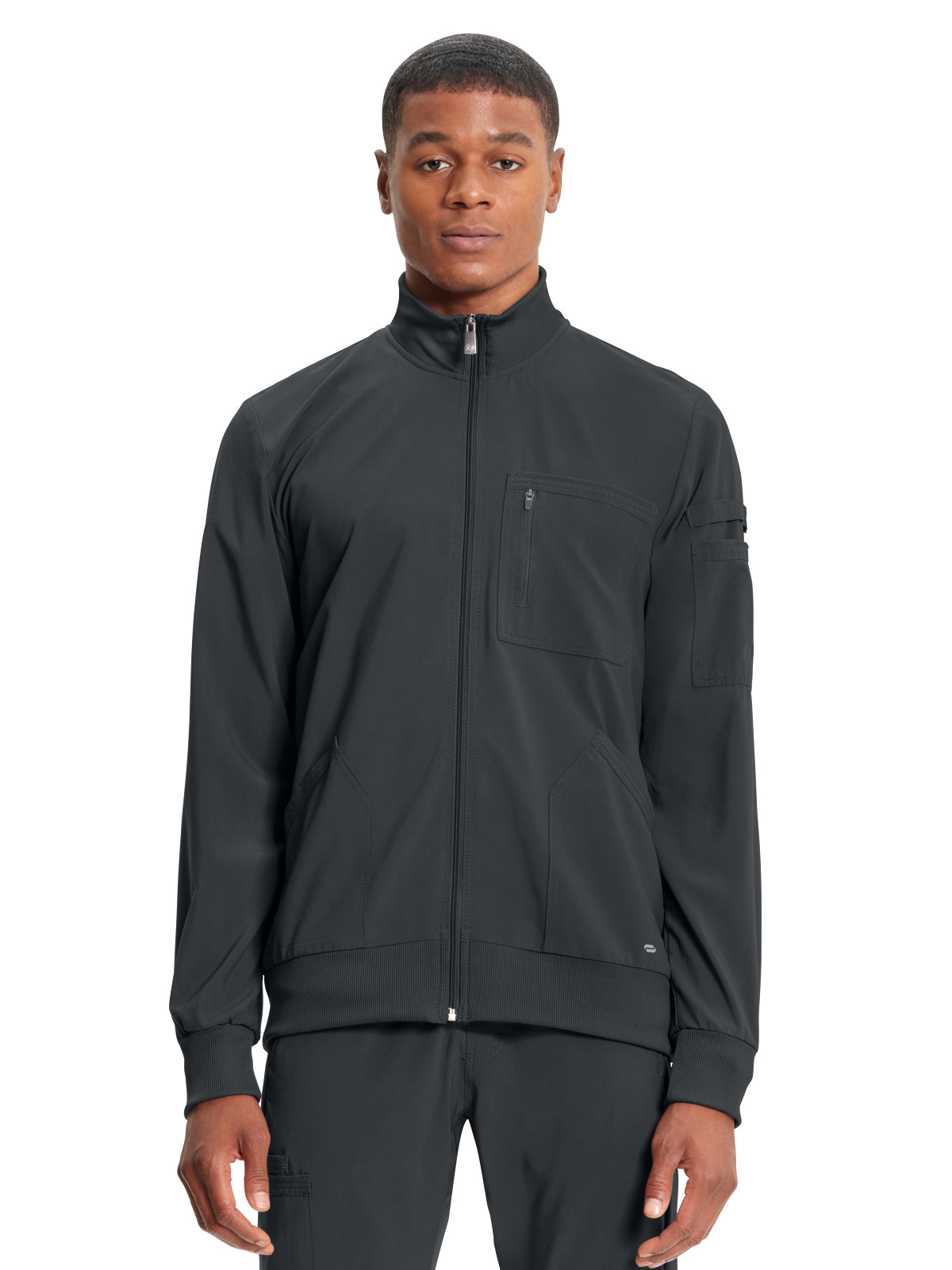 Men's 5-Pocket Zip Front Jacket - CK305A - Black