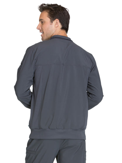 Men's 5-Pocket Zip Front Scrub Jacket - CK305A - Pewter