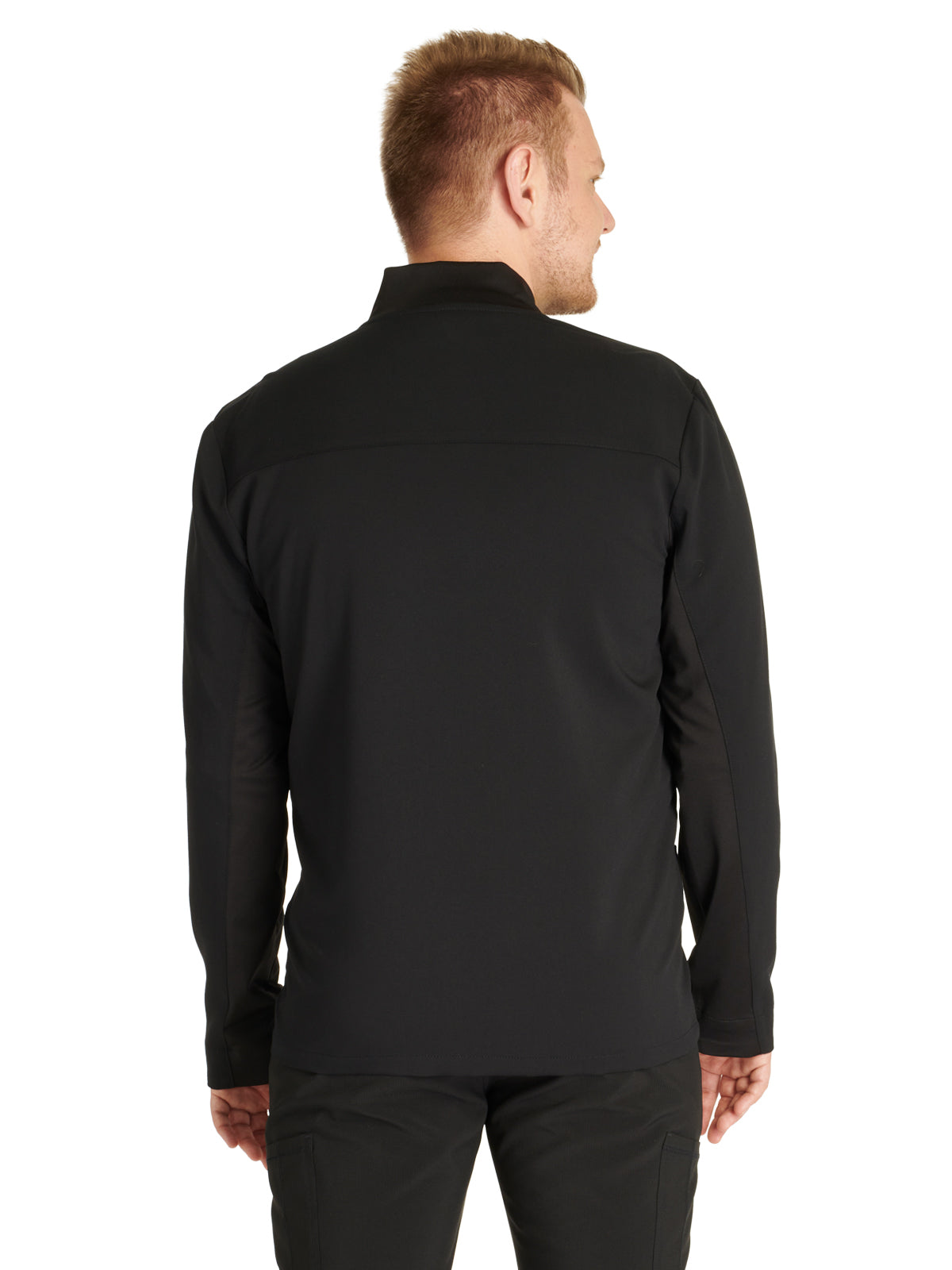 Men's Zip Front Scrub Jacket - CK329A - Black