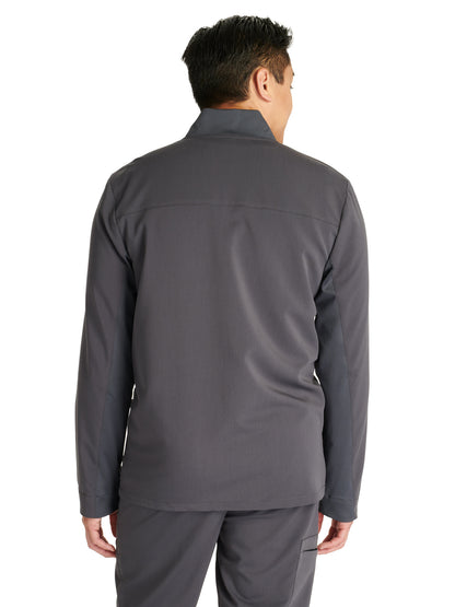 Men's Zip Front Scrub Jacket - CK329A - Pewter