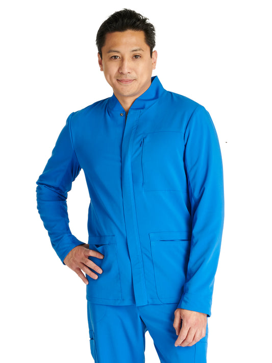 Men's Zip Front Scrub Jacket - CK329A - Royal