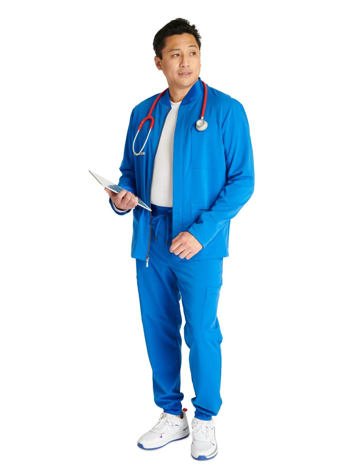 Men's Zip Front Scrub Jacket - CK329A - Royal