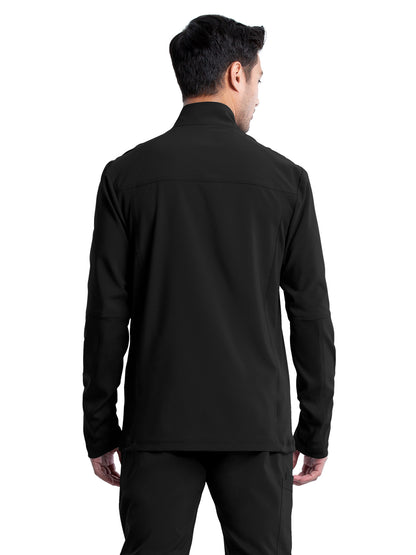 Men's Stand-up Collar Zip Front Jacket - CK332A - Black