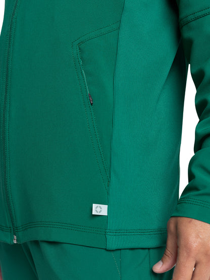 Men's Stand-up Collar Zip Front Jacket - CK332A - Hunter Green