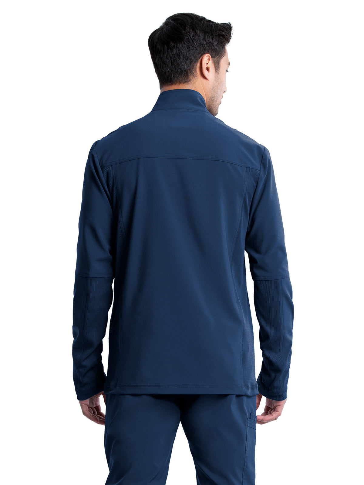 Men's Stand-up Collar Zip Front Jacket - CK332A - Navy