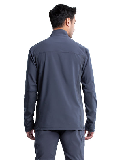 Men's Stand-up Collar Zip Front Jacket - CK332A - Pewter