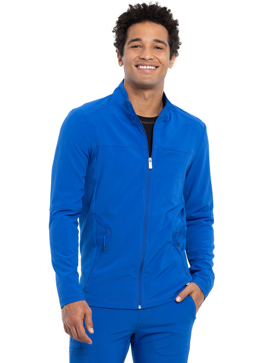 Men's Stand-up Collar Zip Front Jacket - CK332A - Royal