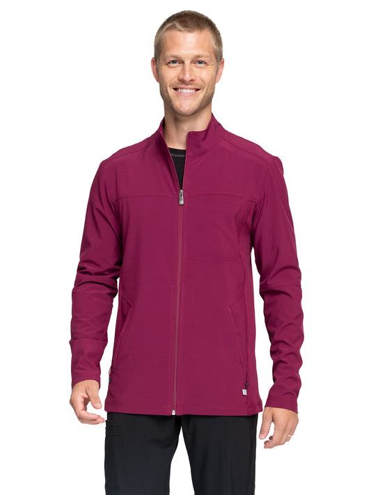 Men's Stand-up Collar Zip Front Jacket - CK332A - Wine