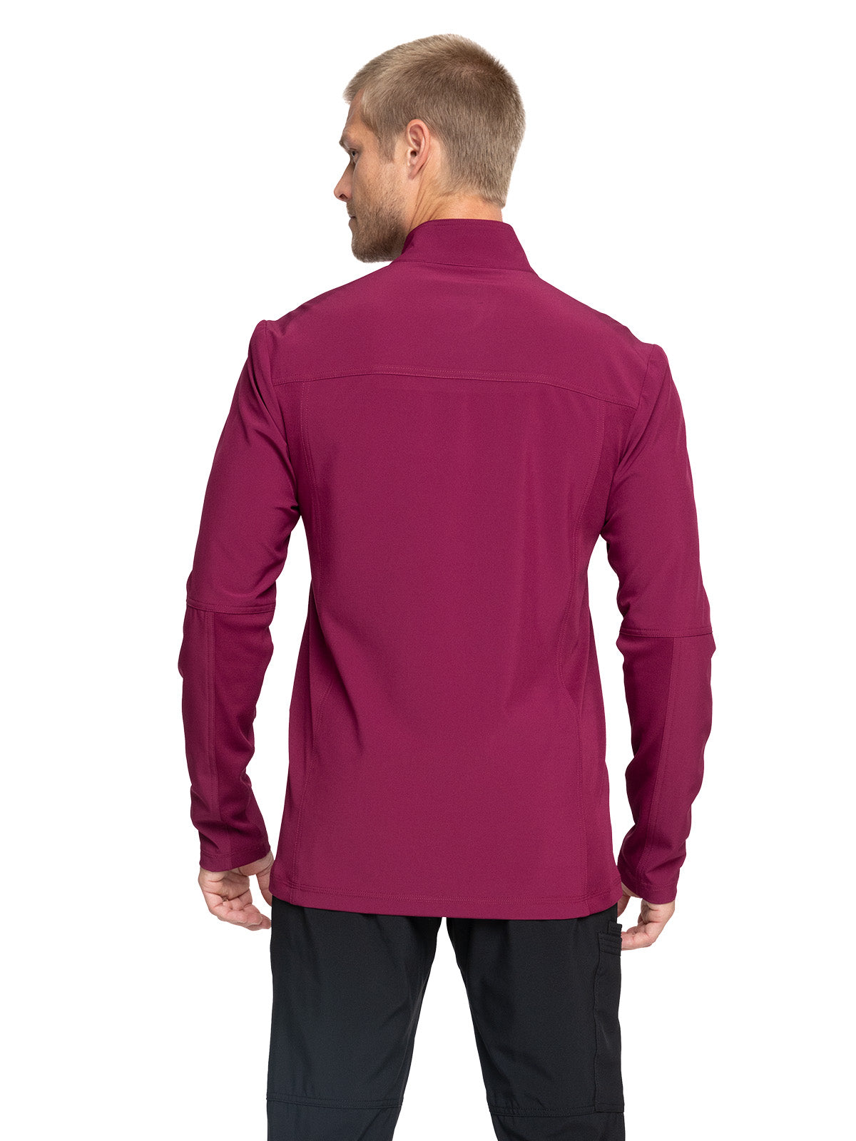 Men's Stand-up Collar Zip Front Jacket - CK332A - Wine