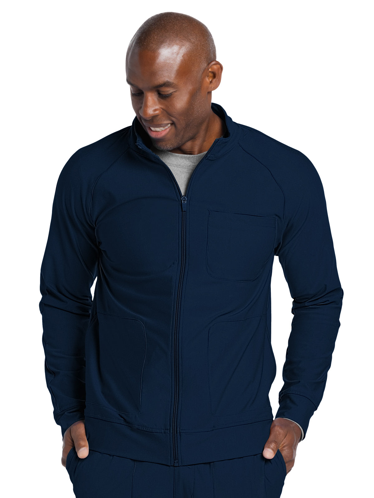 Men's 3-Pocket Zip Front Jacket - CK333 - Navy