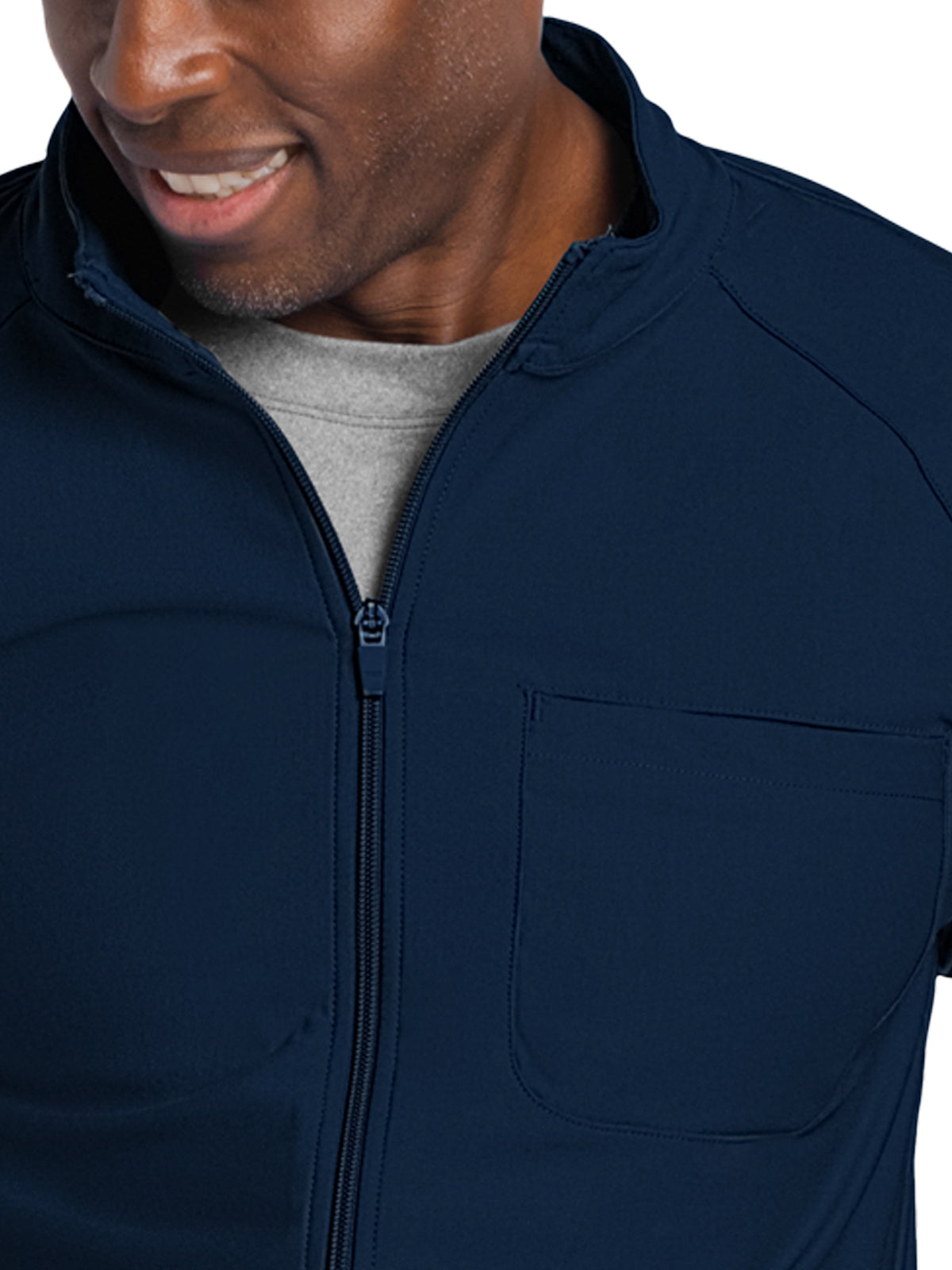 Men's 3-Pocket Zip Front Jacket - CK333 - Navy