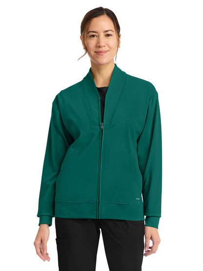 Women's 2-Pocket Warm-Up Jacket - CK353 - Hunter